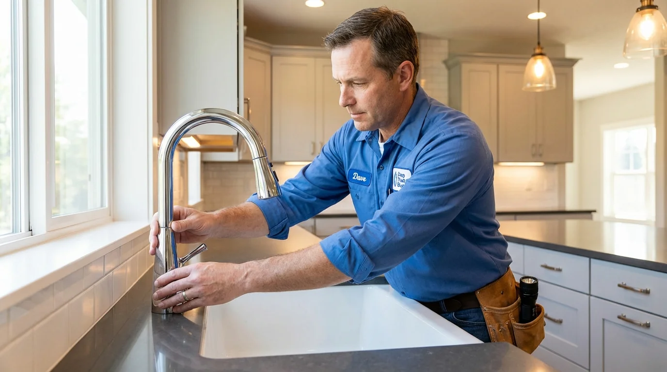 Kitchen faucet installation by Johns Plumbing LLC in Hitchcock
